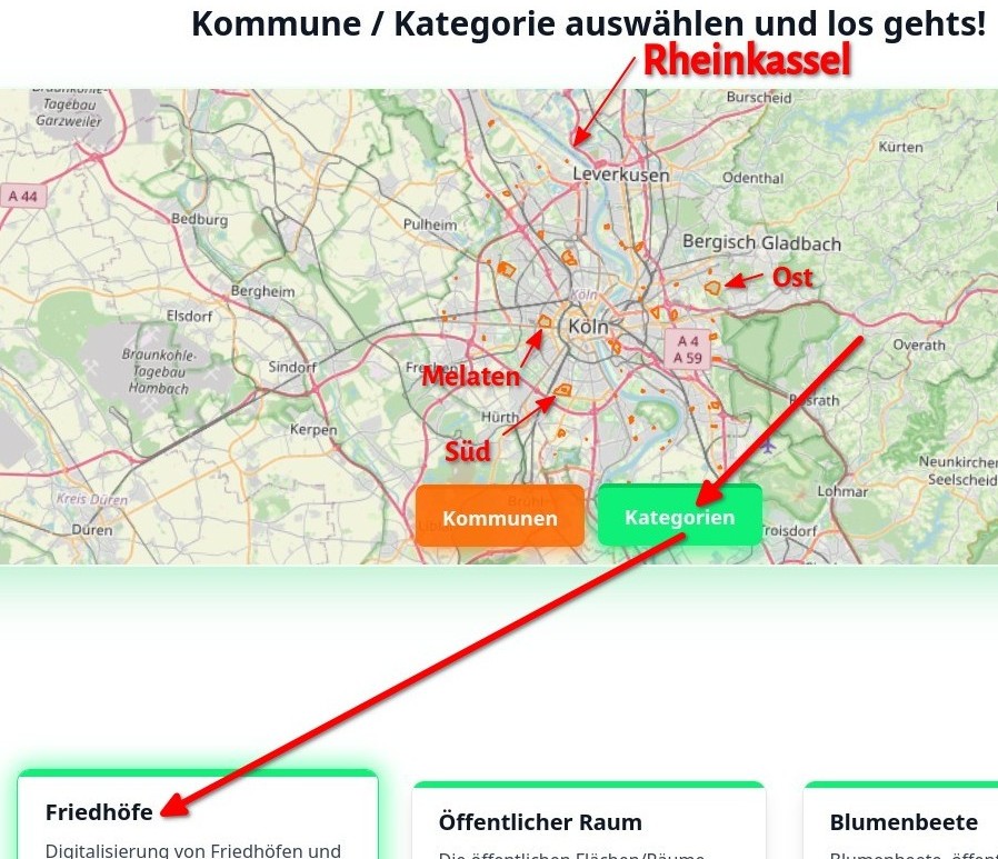 Kategorie Friedhöfe ausgewählt