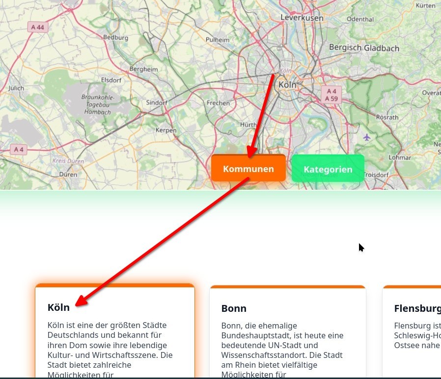 Kommune Köln ausgewählt