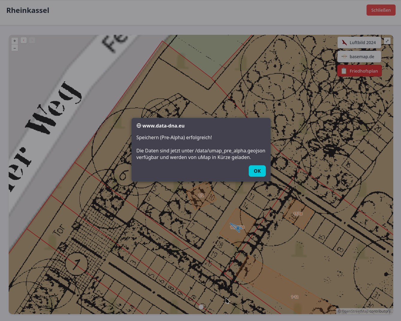 Gräber werden gespeichert